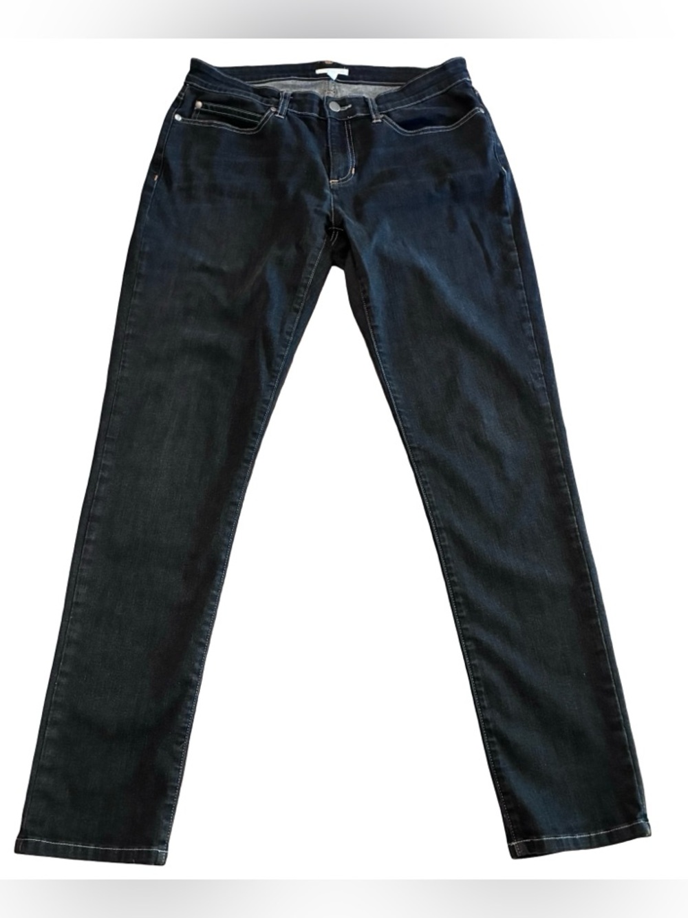 EILEEN FISHER Organic Cotton Jeans in Soft Black, Size 10.